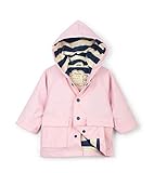 Hatley Baby Girls Raincoat, Classic Pink & Navy, 12-18 Months