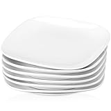 LOVECASA Dessert Plate Set of 6, Porcelain Dinnerware Set Tableware, 7.4inch Snack/Salad/Fruit/Side Plate. (18.8 * 2 cm), White