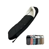 Universal Pushchair Footmuff for Babyzen YOYO/YOYO2 & Bugaboo, Waterproof Fabric Base, Easy-Clean, Warm Foot Cover for strollers (Standard, Black)