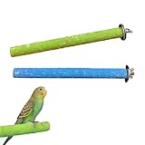 2 Pcs Parrot Perches, Colorful Birdcage Scrub Stand, Bird Grinding Stick for Cockatiels, Budgies, Medium Parrots, Lovebirds, and Parakeets