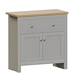 Vida Designs Arlington Sideboard, Buffet Table, Cupboard Cabinet Engineered Wood (Grey & Oak, 2 Drawer 2 Door)