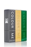 COLOUR ME, Silver Sport/Gold Homme/Green - Triple Pack, Fragrance for Men, 3 x 50ml Eau de Parfum, by Milton-Lloyd