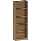 Vida Designs Cambridge 5 Tier Extra Large Bookcase, Oak Wooden Shelving Display Storage Unit Office Living Room Furniture