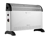 Belaco 2000W white Electric Portable Convector Heater 3 adjustable heat settings fast heating space heater including wall bracket wall Manual Thermostat Black BS plug