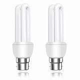 Akynite B22 Energy Saving Bulb 11W, Warm White 2700k, B22d Bayonet Cap, 2U CFL Low Energy Light Bulbs, BC Compact Fluorescent Stick Bulbs, 2pcs