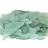 CYS EXCEL Sea Glass 16 Ounces Palm Green | Multiple Color Choices Crushed Glass Vase Filler | Aquarium Nautical Décor for Art Crafts Flat Frosted Dyed Color Stone