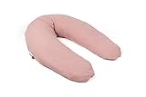 Doomoo Comfy Big Pregnancy Pillow - Adaptable for Breastfeeding, Maternity Pillow for Support, Elongated Shape, Organic Cotton - Tetra Pink