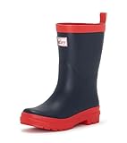 Hatley Kid's Classic Wellington Rain Boots, Blue (Navy & Red), 3 UK (4 Child US)