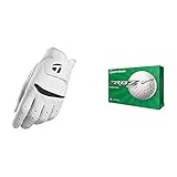 TaylorMade Men's Stratus Soft Golf Glove, White, Large & RBZ Soft Dozen Golf Balls, White,2021
