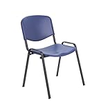 Office Hippo Heavy Duty Canteen Chair, Versatile & Robust Stackable Wipe Clean Chair With Strong Frame & Hygienic Seat, Up To 115kg Weight, Hard Wearing, 5 Year Frame Guarantee - Blue, Single