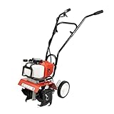 52cc Petrol Cultivator Tiller Garden Rotavator 2 Stroke Lawn Soil Tiller Cultivator, Heavy Duty Petrol Rotavator For Allotment Garden Tiller Pull Start Engine (Width 30cm/ Depth 3-12cm)