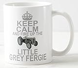 NOVELTY Mug ≈ Keep Calm and FIRE UP The Little Grey Fergie ≈ Massey Ferguson te20 te Tea ted tef 20 Classic Tractor Owner - Carry on Style Mugs - REF M480