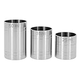 Chabrias Ltd 3 Set 25ml, 35ml, 50ml Premium Stainless Steel Silver Thimble Measure Barware Professional Spirit Measuring Cups, Home Bars, Cocktail Stations & Bartenders, Government Stamped