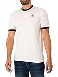 Fila Mens Retro Marconi Crew T-Shirt Cream/Navy Size Medium