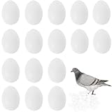 White Fake Eggs Solid Plastic Dummy Pigeon Eggs for Pigeons Bird DIY Easter Crafts (20 PCS)
