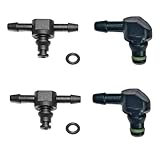 GIONAR 4Pcs Common Rail Diesel Injector Leak Off Pipe Return Connectors, Durable Fuel System Connections for Diesel Injectors, 2 T's & 2 L Connector