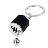 SHENLONG 1pcs Car Shifter Keyring,Creative Auto Gear Shifter Model Keychain,Car Shift Shaped Metal Alloy Key Rings,Man Keychain Gift Car Accessories Pendant(black)