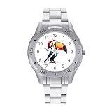 Toucans Watch Simple Wrist Watch Stainless Steel Band Analog Quartz Watches for Women Men