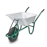 KCT 85L Garden Galvanised Heavy Duty Steel Wheelbarrow with Pneumatic Tyre