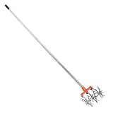 Stainless steel manually adjustable length rotary tiller with laborious gear, soil turning and loosening machine suitable for gardens, lawns, and fields