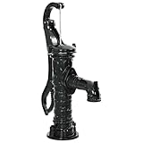 vidaXL Garden Hand Water Pump in Black | Durable Cast Iron Construction | Easy Installation and Operation | Efficient Water Output | 1 1/2" Female Fitting