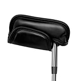 Golf Blade Putter Head Cover Ping-type Magnetic Closure Golf Club Protector Lightweight Fit for Scotty Cameron Taylormade (Black PU Leather)
