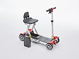 New Model Motion Healthcare mLite Folding Electric Mobility Scooter with Removeable Battery– Total Weight17.8 Kg - Operated – Extendable Floor Pan –On and Off Board Charging – Red,Grey