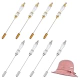 BENECREAT 8Pcs Pearl Hat Pin, 7.5cm Platinum/Gold Lapel Pin for Shirt and Suit, Vintage Tie Pin Stick, Imitation Pearl Brooches, Brooch Jewelry Hair Accessories