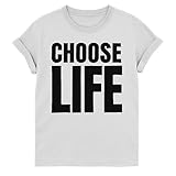 Choose Life T Shirt - Men and Women 80s Fancy Dress T-Shirt XL White