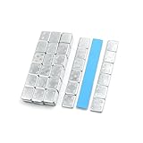 Partuto 15 Pcs Universal Wheel Balance Weights - Iron Silver Tone