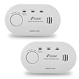 Twin Pack Kidde 5CO Battery Powered Carbon Monoxide Alarm and Detector - 10 Year Sensor Life with AA Batteries