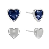 Radley Silver Plated Blue Heart Stone Set Twin Pack Stud Earrings