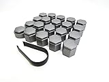 Partsdealers WHEEL NUT COVERS FOR VAUXHALL OPEL ASTRA ZAFIRA C MOKKA INSIGNIA B 2010-2023 LOCKING CAPS x20 19mm + REMOVAL TOOL ALLOY GREY