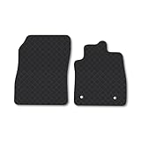 Ford Fiesta Van (2017+) Rubber Car Mats Accessories Tailored Fit Compatible Accessory Waterproof Protection Non-Slip Floor Mats Full Coverage Durable Front Set Coverage with Clips