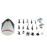 LDAUYZLING Sea Animal Hand Puppet Set Lifelike 16 Animal Models Fish Head Hand Puppet Toys Kids for Interactive Role Play