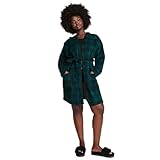 Victoria's Secret Pink Short Polar Fleece Bath Robe (US, Alpha, Medium, Large, Regular, Regular, Black Ivy Plaid), Green