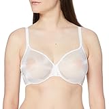 Gossard Womens Glossies Sheer U/Wired Bra, White, 32F UK