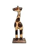 My Family House Wooden Giraffe Ornament Hand Carved Safari Jungle Themed African Fair Trade Animal 20cm