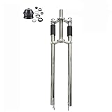CDHPOWER Bicycle Fork 26" and 1 1/8" Headset Combo - Triple Tree Non Suspension Fork w/Double Shoulder fit 26x3.5 Fat tire -Gas Motorized Bike