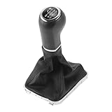 TUCKBOLD 6 Speed Manual Gear Shifter Knob with Cover for Vauxhall Zafira | Front Automotive Gearbox Stick Shifter Lever Knob Black Plastic Faux Leather 1 Pc