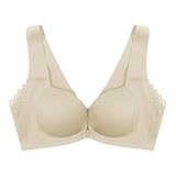 Front Fastening Post Bra M&S Bras for Women Women's Comfortable Front Buckle Closure Without Ring Anti Sagging Seamless and Beautiful Back Sexy Bra Front Fastening Post Bra M&S Bras for (Beige, 38)