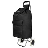 ARIANA 61Ltr Lightweight 2 Wheel Large Shopping Trolley Shopping Cart Grocery Bag Shopper - ST54 (Plain Black)