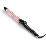 BaByliss Rose-Quartz 25mm Curling Tong - Hair Curler for Natural Waves and Curls, Ceramic, 6 Heat Settings 160°C to 210°C, Pink & Black, C451U