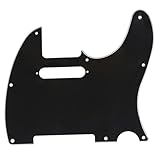 Musiclily 8 Hole Tele Pickguard Scratch Plate for Fender USA/Mexican Standard Telecaster Modern Style Electric Guitar, 3Ply Black