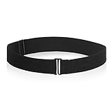 Cobee Women Invisible Belts, Women Stretch Belt Adjustable Elastic Belt with Flat Buckle No Show Waist Belts for Jeans Pants Dresses (Black)