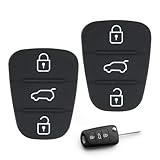 2 Pack 3-Button Rubber Buttons Pads Remote Control Car Key Case Replacement Accessories Compatible with Kia Sportage Ceed Soul Venga Hyundai i10 i20 i30 ix20 ix35 Auto Key Fob Cover