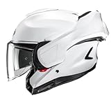 HJC F100 Pearl White Visor Modular 180° Flip Front Ece22.06 Rated Motorcycle Helmet (M)