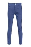 Mens Skinny Fit Coloured Stretch Jeans - Teal - Size 34/33