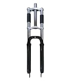 CDHPOWER 26"/29" Bicycle Suspension Fork, Double Shoulder, Triple Tree, 1-1/8" Threadless, 28.6mm Straight Tube, Black, Disc Brake (26")