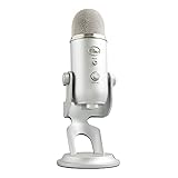 Logitech for Creators Blue Yeti USB Microphone for Recording, Streaming, Gaming, Podcasting on PC and Mac, Condenser Mic for Laptop or Computer with Blue VO!CE Effects, Adjustable Stand - Silver